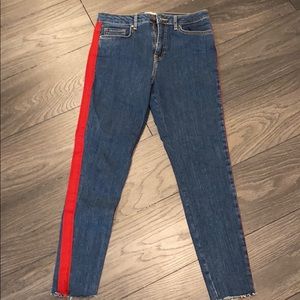 Denim Jeans with Red Stripe
